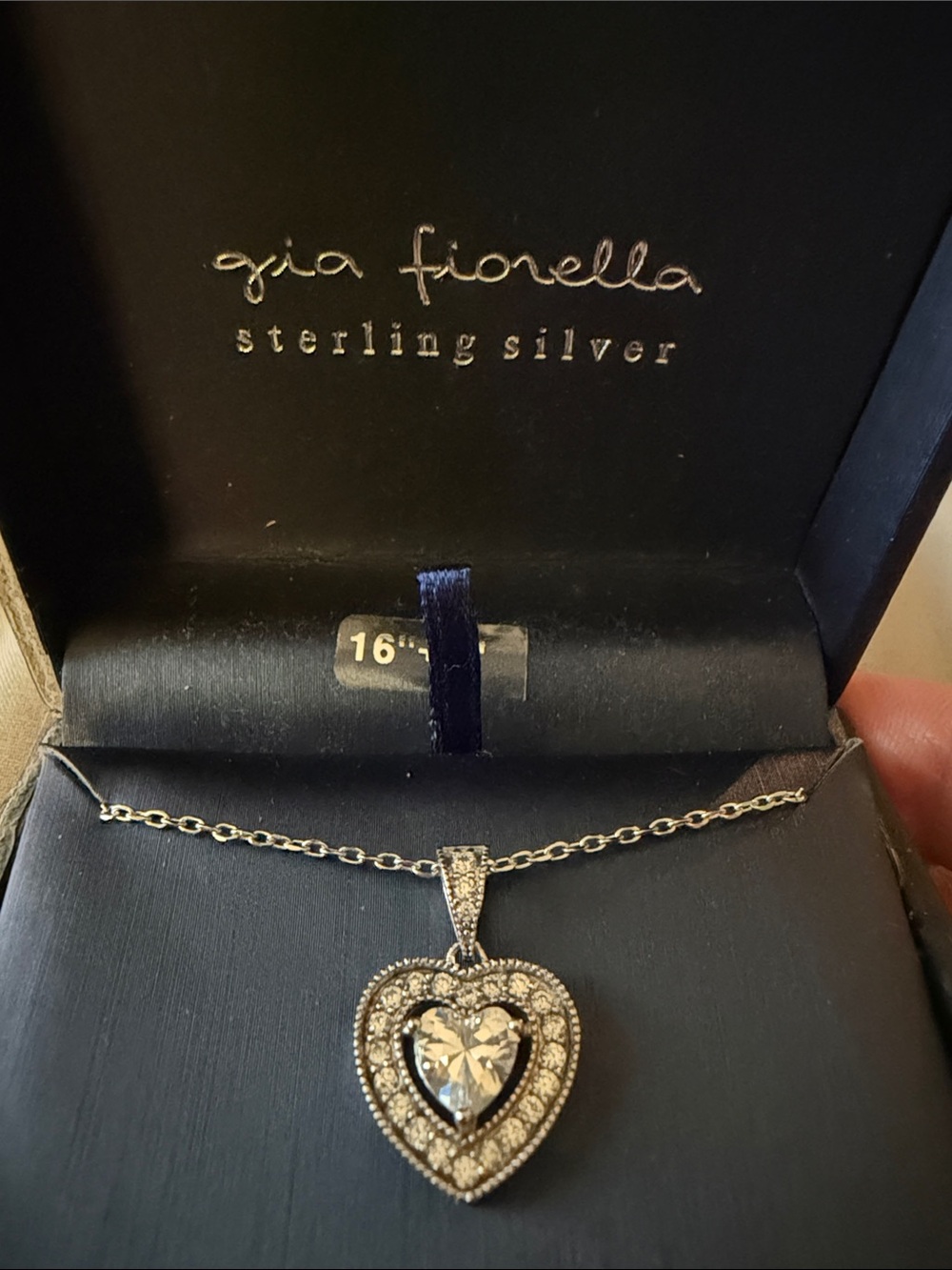 Sterling Silver Heart Pendant Necklace - Silver